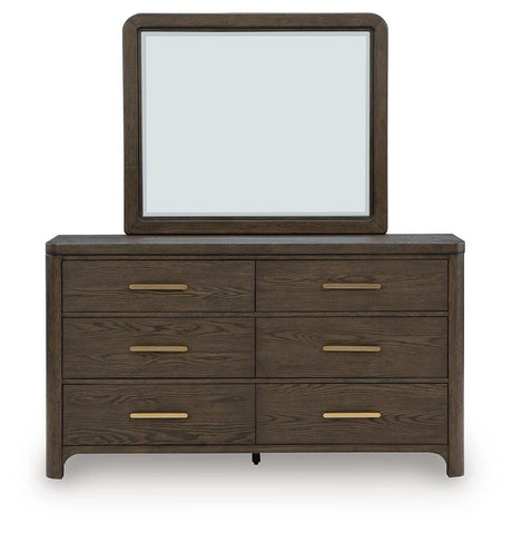 Radkin Burnished Brown Dresser and Mirror from Ashley - Luna Furniture