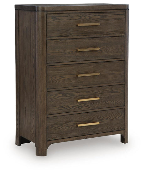 Radkin Burnished Brown Chest of Drawers from Ashley - Luna Furniture
