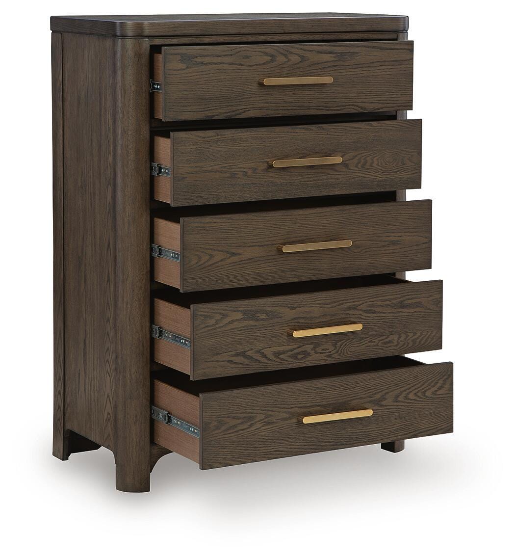 Radkin Burnished Brown Chest of Drawers from Ashley - Luna Furniture