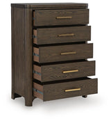 Radkin Burnished Brown Chest of Drawers from Ashley - Luna Furniture