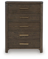 Radkin Burnished Brown Chest of Drawers from Ashley - Luna Furniture