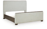Radkin Burnished Brown Queen Uphostered Panel Bed from Ashley - Luna Furniture