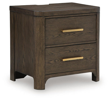 Radkin Burnished Brown Nightstand from Ashley - Luna Furniture