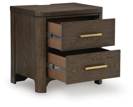 Radkin Burnished Brown Nightstand from Ashley - Luna Furniture