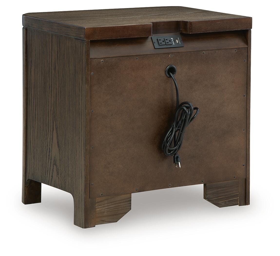 Radkin Burnished Brown Nightstand from Ashley - Luna Furniture
