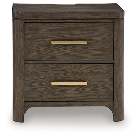 Radkin Burnished Brown Nightstand from Ashley - Luna Furniture