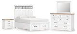 Ashbryn White/Natural Storage Platform Bedroom Set from Ashley - Luna Furniture