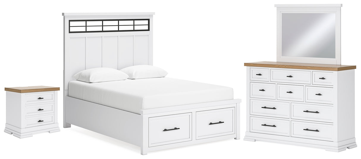 Ashbryn White/Natural Storage Platform Bedroom Set from Ashley - Luna Furniture