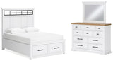 Ashbryn White/Natural Storage Platform Bedroom Set from Ashley - Luna Furniture