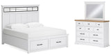 Ashbryn White/Natural Storage Platform Bedroom Set from Ashley - Luna Furniture