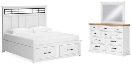 Ashbryn White/Natural Storage Platform Bedroom Set from Ashley - Luna Furniture
