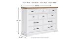 Ashbryn White/Natural Queen Panel Storage Bed with Dresser from Ashley Furniture - Luna Furniture
