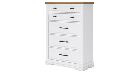Ashbryn White/Natural Chest of Drawers from Ashley - Luna Furniture