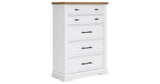 Ashbryn White/Natural Chest of Drawers from Ashley - Luna Furniture