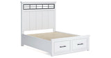 Ashbryn White/Natural Queen Panel Storage Bed with Dresser and 2 Nightstands from Ashley Furniture - Luna Furniture