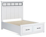 Ashbryn White/Natural Queen Storage Platform Bed from Ashley - Luna Furniture