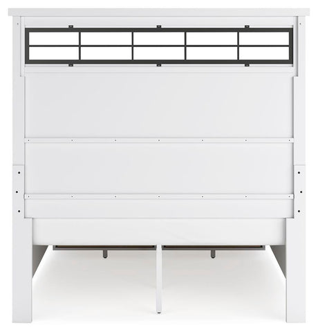 Ashbryn Queen Panel Storage Bed, Dresser and Mirror in White/Natural from Ashley - Luna Furniture