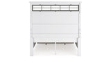 Ashbryn Queen Panel Storage Bed with Mirrored Dresser and Nightstand in White/Natural from Ashley - Luna Furniture