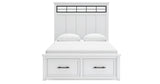Ashbryn White/Natural Queen Panel Storage Bed with Dresser and 2 Nightstands from Ashley Furniture - Luna Furniture