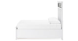 Ashbryn Queen Panel Storage Bed with Mirrored Dresser and Nightstand in White/Natural from Ashley - Luna Furniture