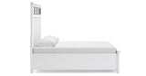 Ashbryn Queen Panel Storage Bed with Mirrored Dresser and Nightstand in White/Natural from Ashley - Luna Furniture