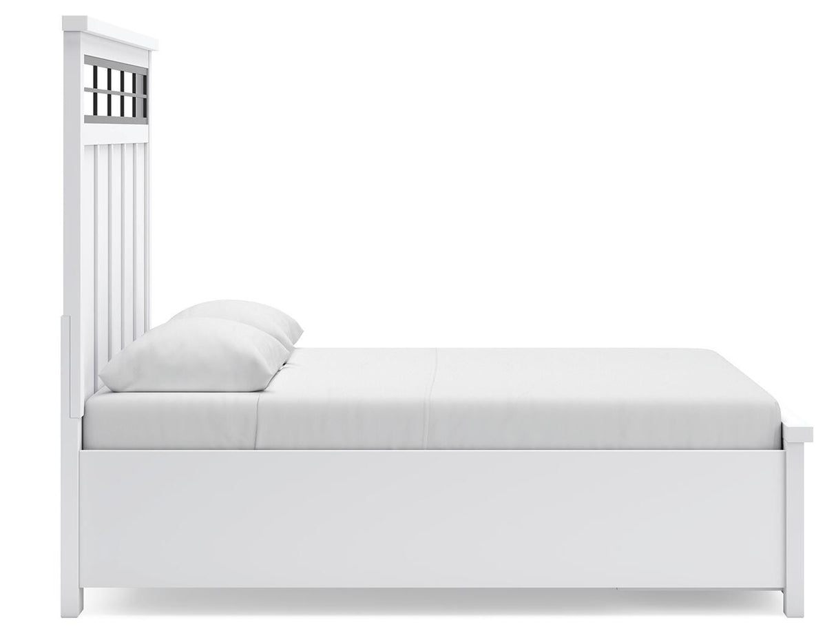 Ashbryn White/Natural Queen Storage Platform Bed from Ashley - Luna Furniture