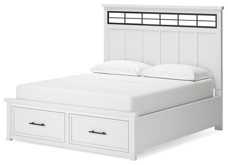 Ashbryn White/Natural California King Storage Platform Bed from Ashley Furniture - Luna Furniture