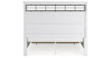 Ashbryn California King Panel Storage Bed with Mirrored Dresser and Chest in White/Natural from Ashley - Luna Furniture