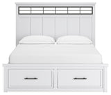Ashbryn White/Natural California King Storage Platform Bed from Ashley Furniture - Luna Furniture