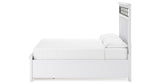 Ashbryn California King Panel Storage Bed with Mirrored Dresser and Chest in White/Natural from Ashley - Luna Furniture