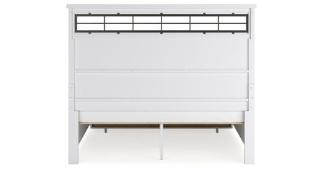 Ashbryn King Panel Storage Bed with Mirrored Dresser and Chest in White/Natural from Ashley - Luna Furniture
