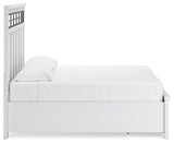 Ashbryn White/Natural King Storage Platform Bed from Ashley Furniture - Luna Furniture