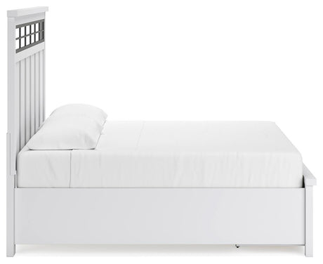 Ashbryn White/Natural King Storage Platform Bed from Ashley Furniture - Luna Furniture