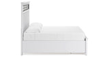 Ashbryn King Panel Storage Bed with Mirrored Dresser and Nightstand in White/Natural from Ashley - Luna Furniture