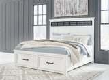 Ashbryn White/Natural King Storage Platform Bed from Ashley - Luna Furniture