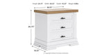 Ashbryn King Panel Storage Bed with Mirrored Dresser, Chest and 2 Nightstands in White/Natural from Ashley Furniture - Luna Furniture