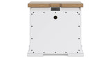 Ashbryn Queen Panel Storage Bed with Mirrored Dresser and Nightstand in White/Natural from Ashley - Luna Furniture