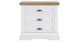 Ashbryn King Panel Storage Bed with Mirrored Dresser, Chest and 2 Nightstands in White/Natural from Ashley Furniture - Luna Furniture