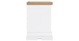 Ashbryn Queen Panel Storage Bed with Mirrored Dresser and Nightstand in White/Natural from Ashley - Luna Furniture