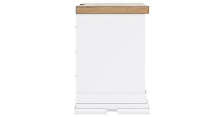 Ashbryn Queen Panel Storage Bed with Mirrored Dresser and Nightstand in White/Natural from Ashley - Luna Furniture