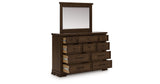 Taffenbrook Medium Brown Dresser and Mirror from Ashley Furniture - Luna Furniture