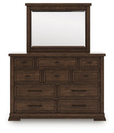 Taffenbrook Medium Brown Dresser and Mirror from Ashley Furniture - Luna Furniture