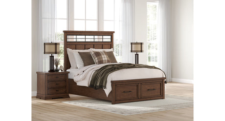 Taffenbrook Medium Brown Queen Storage Platform Bed from Ashley - Luna Furniture