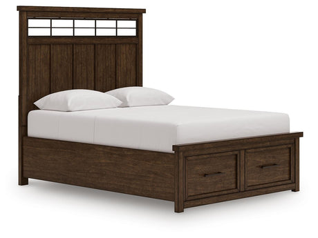 Taffenbrook Medium Brown Queen Storage Platform Bed from Ashley - Luna Furniture