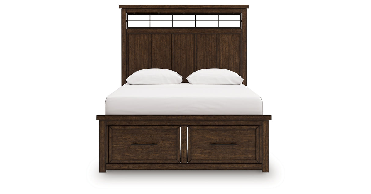 Taffenbrook Medium Brown Queen Storage Platform Bed from Ashley - Luna Furniture