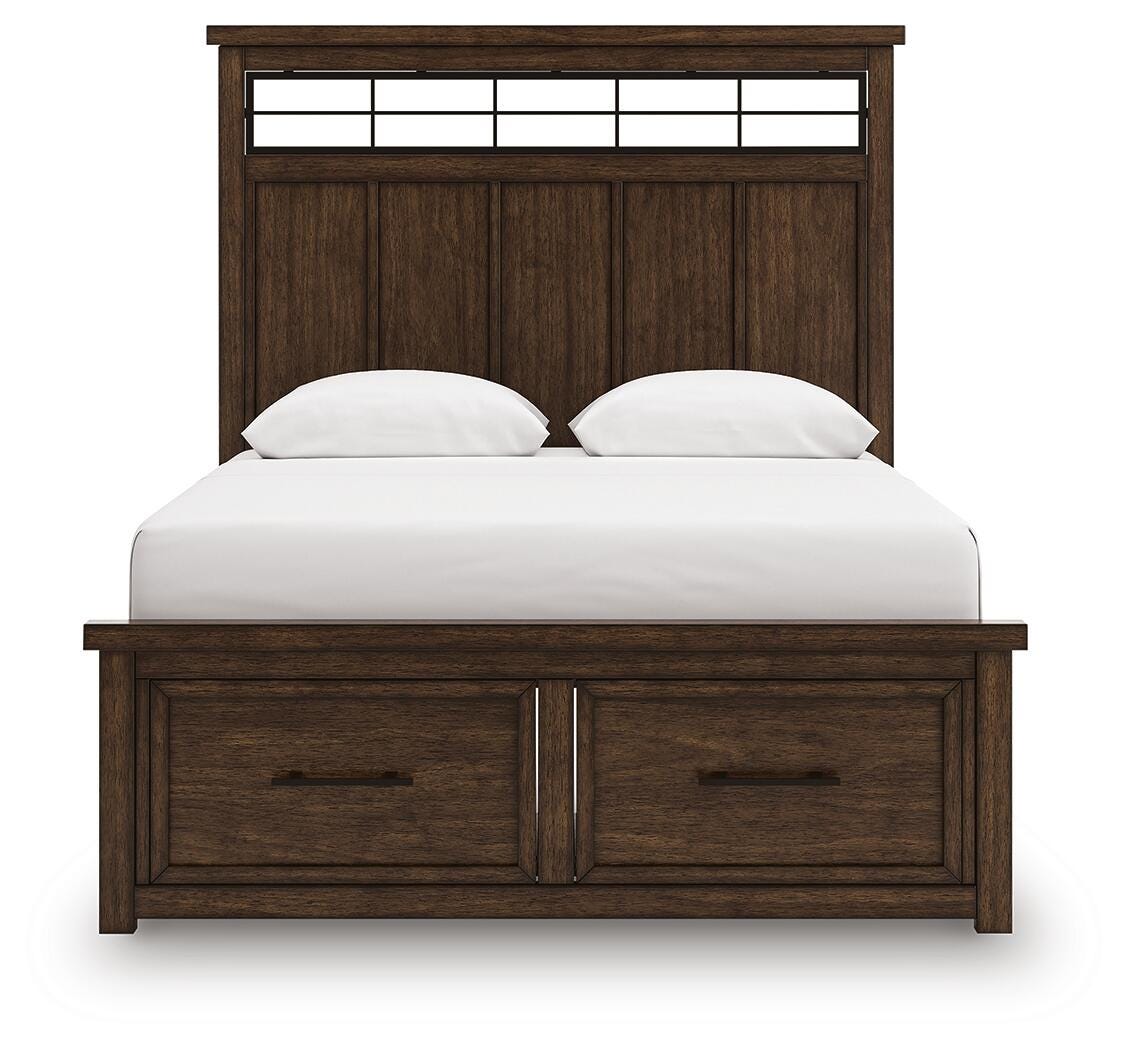 Taffenbrook Medium Brown Queen Storage Platform Bed from Ashley - Luna Furniture