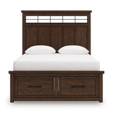 Taffenbrook Medium Brown Queen Storage Platform Bed from Ashley - Luna Furniture