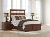 Taffenbrook Medium Brown Queen Storage Platform Bed from Ashley - Luna Furniture