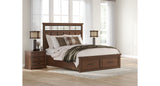 Taffenbrook Medium Brown California King Panel Storage Bed from Ashley - Luna Furniture