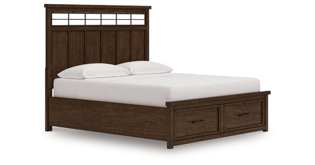 Taffenbrook Medium Brown California King Panel Storage Bed from Ashley Furniture - Luna Furniture